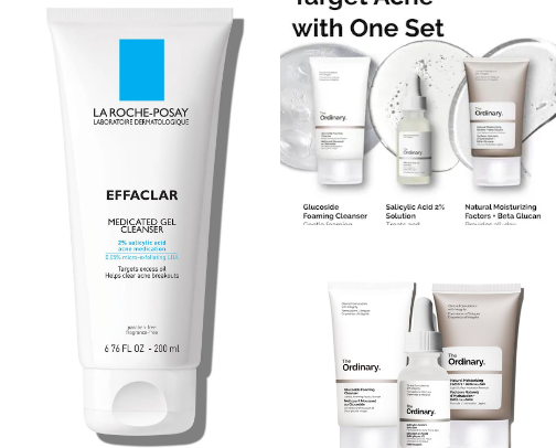 My fave Skincare as a Combo acne prone girly" cover photo collage