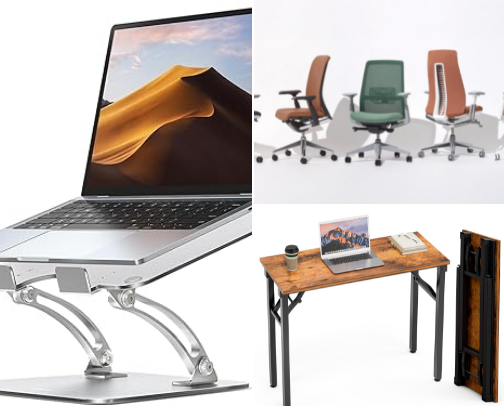 desk setup essentials for students or work-from-home cover photo collage