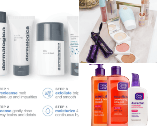 Skin care cover photo collage