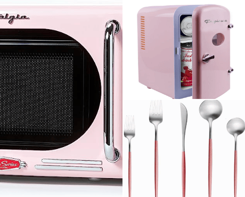 Pink kitchen set cover photo collage