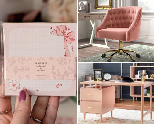 Aesthetic Pink Stationery & More cover photo collage
