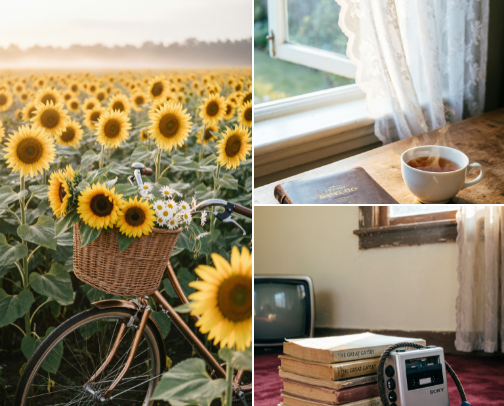 The August Sun: 1990 Tribute 🌻 cover photo collage