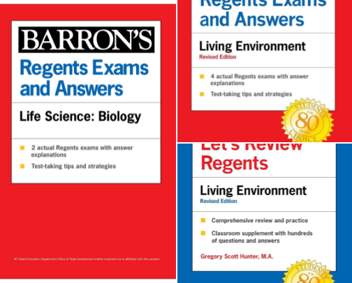 Save & Read - Regents Exams and Answers: Life Science: Biology, 1st Edition (Barron's New York Regents) cover photo collage