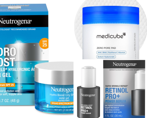 Skincare I love as an elder millennial (mature skin) cover photo collage