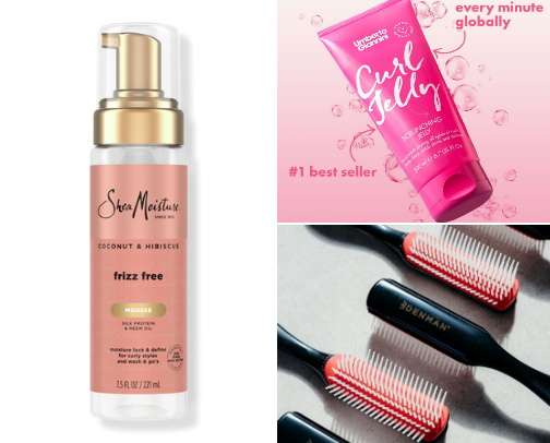 My curly hair holy grail products cover photo collage