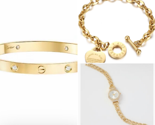 perfect gold bracelet jewlery stack cover photo collage
