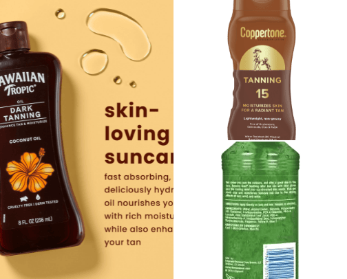 Sun Care / Tanning essentials cover photo collage