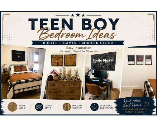 Rustic Teen Boy Bedroom Ideas: Cozy, Mature Decor He Won't Hate cover photo collage