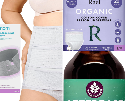 C-section mama postpartum must haves cover photo collage