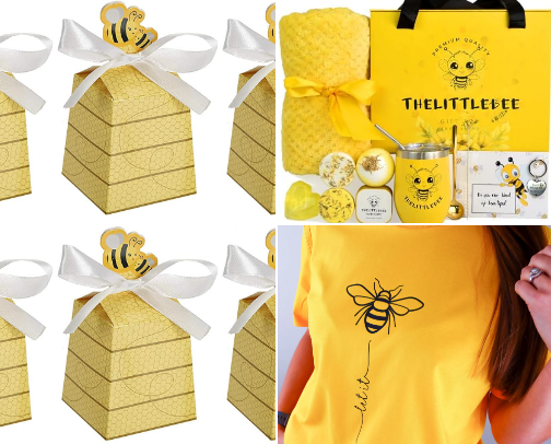 Honey and Bee theme items cover photo collage