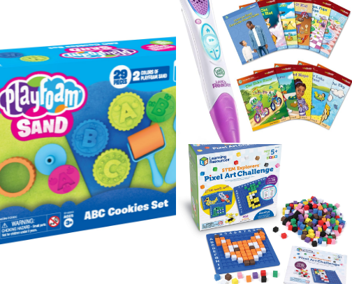 Learning toys cover photo collage