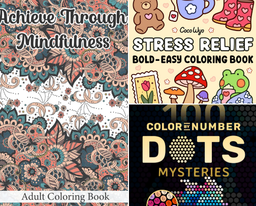 Color Me Calm - All Your Essentials for Adult Coloring cover photo collage