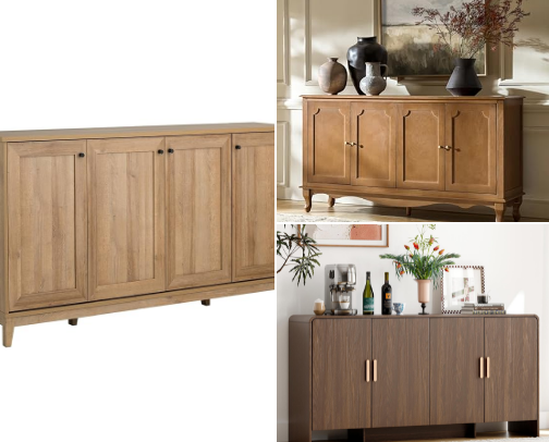 The sideboard isn’t just a storage solution—it’s a canvas for your design vision. Whether anchoring a dining room or defining a transitional space, a well-chosen buffet offers scale, symmetry, and style. Come check them out! cover photo collage