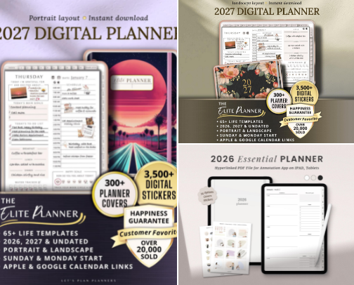 My Favorite Etsy Digital Planners (GoodNotes & Notability) cover photo collage