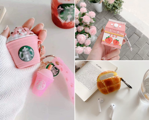 Food-shaped AirPods Cases cover photo collage