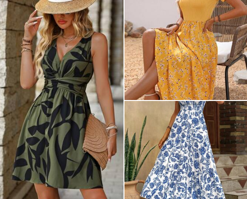 Shein summer dresses cover photo collage