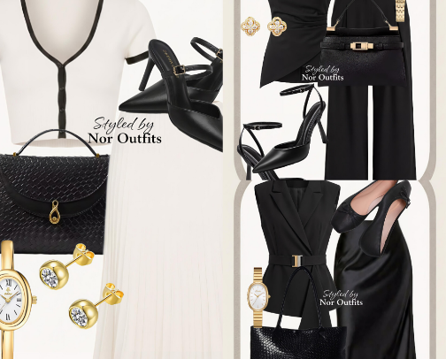 SHEIN Elegant Black Outfit Ideas | Chic Dresses, Skirts & Office Style cover photo collage