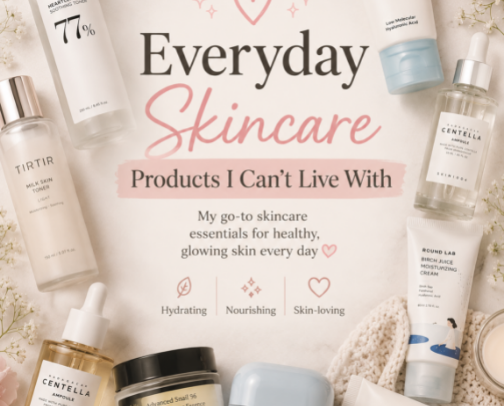 Everyday Skincare Products I Can’t Live Without✨ cover photo collage