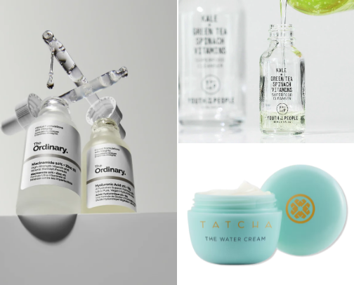 Favorite skincare products cover photo collage