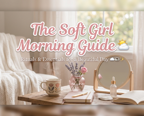 The Soft Girl Morning Guide ☁️☕️ cover photo collage