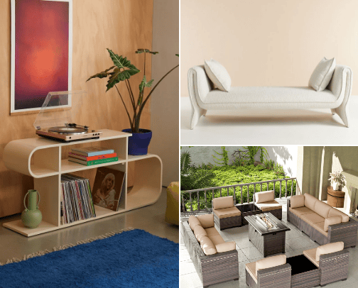 Home findes and Furniture cover photo collage