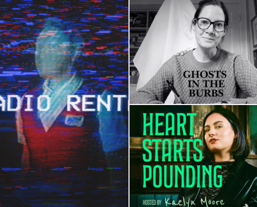 Creepy Podcasts for October cover photo collage