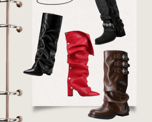 Slouchy Fall Boots That Make You Look Taller cover photo collage
