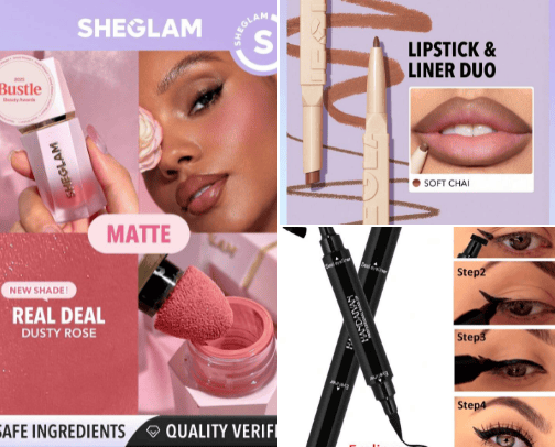 Sparkle & Glam makeup cover photo collage