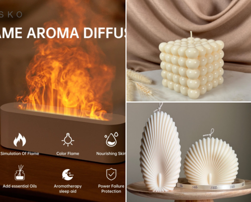 Aesthetic & Shaped Scented Candles 🕯️✨ cover photo collage