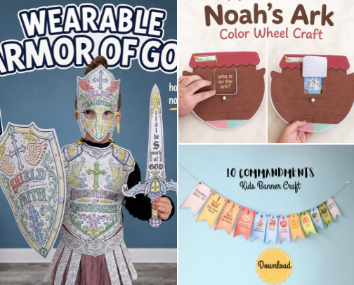 Christian Paper Crafts For Kids cover photo collage