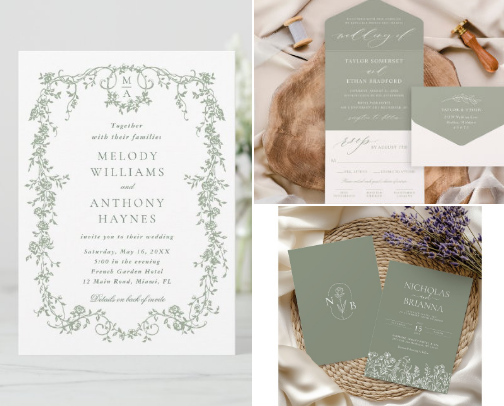 Elegant Sage Green Wedding Invitations – Minimal Designs for Every Couple cover photo collage