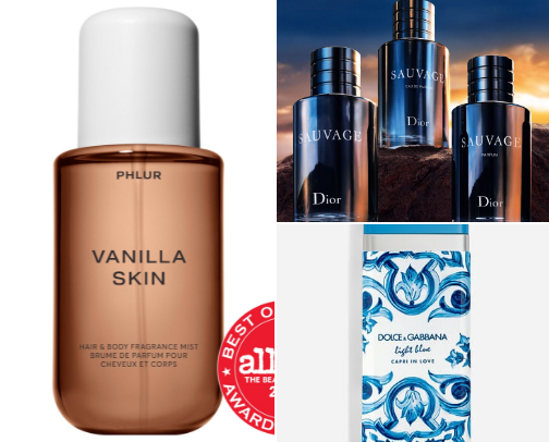 Perfume favourites for him and her cover photo collage