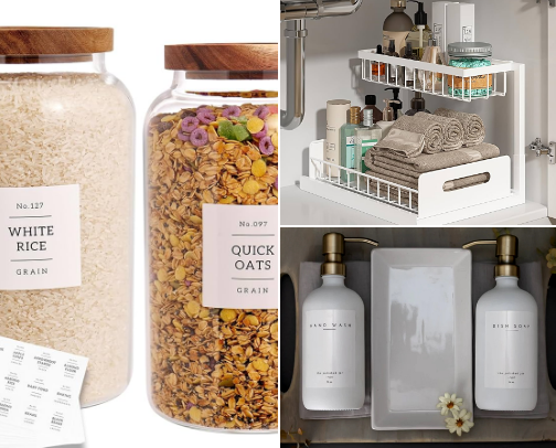 Kitchen organization! I LOVE to organize (I'm weird like that lol) and these things have brought me joy in my own kitchen! Hope you find them as helpful as I do! cover photo collage