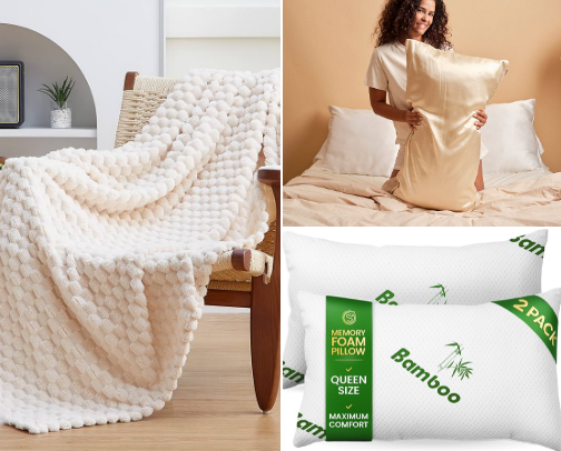 Cozy bedroom essentials cover photo collage