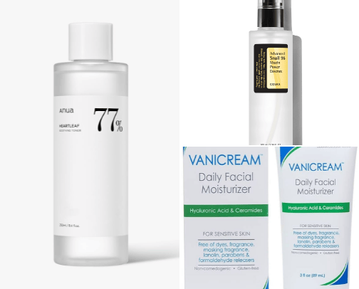 Skincare I've come to love for my sensitive skin. cover photo collage