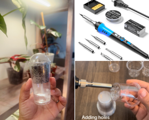 Corm set up & DIY cups cover photo collage