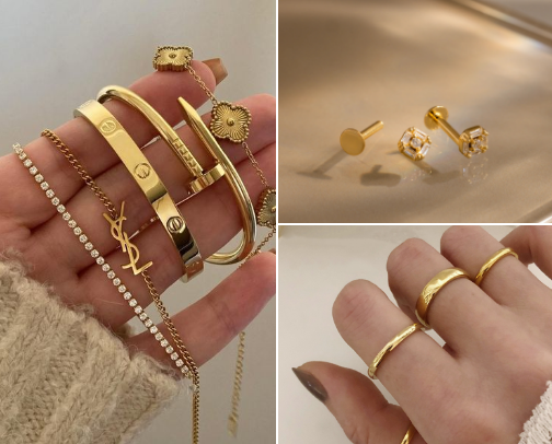 My go-to minimal jewelry 💍💎 cover photo collage