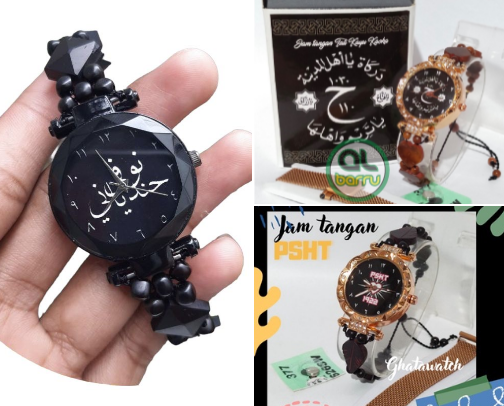 Muslim wristwatch model cover photo collage