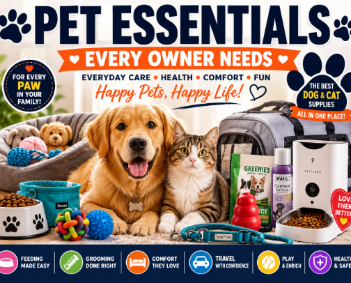 Pet Essentials Every Owner Needs 🐾 | Best Dog & Cat Supplies for Everyday Care cover photo collage