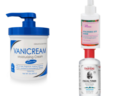 Favorite skincare products cover photo collage