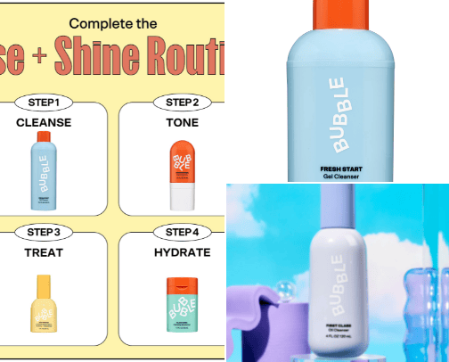 bubble skincare cover photo collage