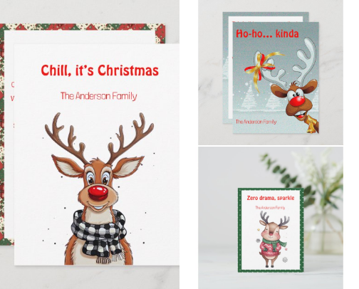 Christmas  personalized postcard cover photo collage