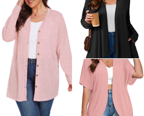 Cardigan for PLUS SIZES WOMEN cover photo collage