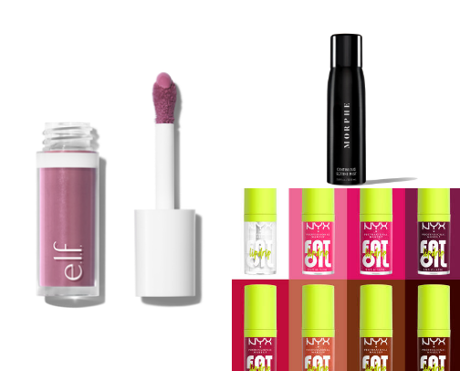 Simple everyday makeup items cover photo collage