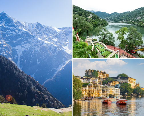 India – Safe, Scenic & Soulful Escapes cover photo collage