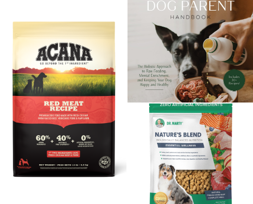 Dog food, treats, and more cover photo collage