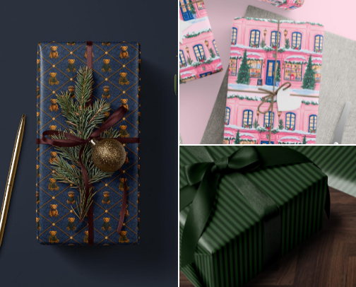 Pretty wrapping paper designs that you've not seen anywhere else cover photo collage