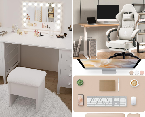 Home office set up idea + accessories💫 cover photo collage