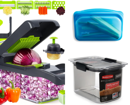 The Low-Clutter Kitchen: 30 Smart Amazon Kitchen Bestsellers That Solve Invisible Chaos cover photo collage