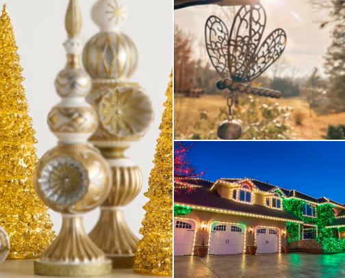 Christmas decorations cover photo collage